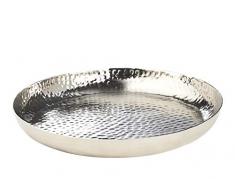 Kobolo Tablett Silber Dekoschale Dekoteller Weihnachten gehämmert - 34 cm