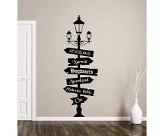tjapalo® tk48 Wandtattoo Wegweiser Fantasy mit Wunschtext -ein Schild selbst gestalten- Fandom Hogwarts Oz Wonderland Wandaufkleber Wohnzimmer, Größe: H58xB20cm (mini), Farbe: lavendel