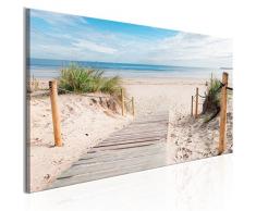 murando - Bilder Strand 225x90cm - Leinwandbilder - Fertig Aufgespannt - Vlies Leinwand - 5 Teilig - Wandbilder XXL - Kunstdrucke - Wandbild - Landschaft Meer c-C-0178-b-m