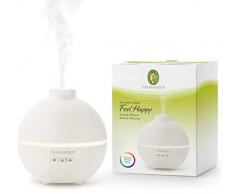 PRIMAVERA Aroma Vernebler Feel Happy - elektrische Duftlampe, Diffuser, Raumduft - Aromatherapie - 3 Verneblungs-, Betriebs- und Lichtmodi