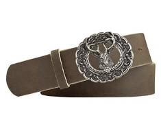 Starkbier Zeit - Hirschkopf in Brosche - Trachtengürtel für Jeans und Lederwixx