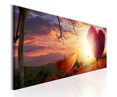 murando - Bilder 135x45 cm Vlies Leinwandbild 1 TLG Kunstdruck modern Wandbilder XXL Wanddekoration Design Wand Bild - Baum Herz Natur Landschaft c-C-0063-b-b