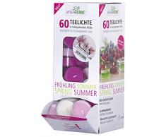 Smart Planet® Kerzen Ambiente - 60er Duftkerzen Set Duft Teelichter Magnolie Duftteelichter im Spender Teelicht Duftkerze in transparenter Hülle