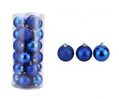 Jysport, Weihnachtsbaumkugeln aus Kunststoff, blau, 2.36inch / 6cm