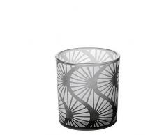 Teelichtglas grau/schwarz H7,5