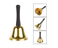 VABNEER Handglocke Klingel Hand Tischglocke Rezeptionsklingel Tischklingel Anrufsglocke (Gold)