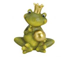 Froschkönig deko mit Kugel Gartendeko Keramik Figuren Gartenfiguren Frosch (Nachdenklich)