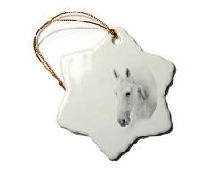 Fhdang Dekofigur Pferd, Schneeflocke, Porzellan, doppelseitig, 7,6 cm