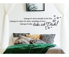 Wandaro Wandtattoo Spruch Solange ich atme I schwarz (BxH) 90 x 25 cm I Liebe Wohnzimmer Schlafzimmer Wandsticker Aufkleber Wandaufkleber Sticker Zitat W3308