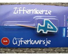 Zahlenkerze TOPFUN Geburtstagskerze Zahl 4