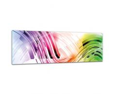 Glasbild - Abstrakte Kunst XXXII - 120x40 cm - Deko Glas - Wandbild aus Glas - Bild auf Glas - Moderne Glasbilder - Glasfoto - Echtglas - kein Acryl - Handmade