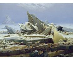 Artland Alte Meister Kunst Wandtattoo Caspar David Friedrich Bilder Romantik 45 x 60 cm Das Eismeer Kunstdruck Klebefolie Gemälde R0LS