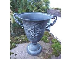 Deko-Impression Übertopf Amphore Pflanztopf Vase Pokal Eisen Antik-Grau 28 cm