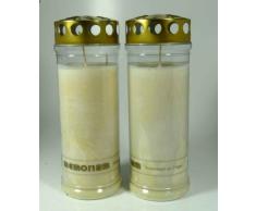 20 Stück Grablichtkerze Hell 20x7 cm - 3798 - 7 Tage Brenndauer – (Ewiglicht-Ölkerze) - Grabkerze