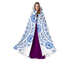 QuqUshop Chinesische Porzellanmalerei Stil Porzellanteller Herren Kapuzenumhang Mantel Halloween Kapuzenmantel 59 Zoll Für Weihnachten Halloween Cosplay Kostüme