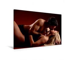 Calvendo Premium Textil-Leinwand 120 cm x 80 cm Quer, Kuss | Wandbild, Bild auf Keilrahmen, Fertigbild auf Echter Leinwand, Leinwanddruck: Paare Menschen Menschen