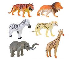 Felly Tiere Spielzeug, Dschungel Wildtiere Figuren Zoo Spielzeug Mini Vinyl Plastik Tierfiguren Set Partyzubehör für Kleinkinder und Kinder