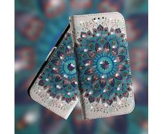 Grandoin Redmi Note 5 Pro Hülle, Handyhülle für Xiaomi Redmi Note 5 Pro Handytasche PU Leder Flip Cover 3D Muster Schutzhülle mit [TPU Innenschale] Etui Case (Girlande)