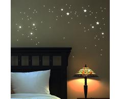 Leuchtsterne Wandtattoo Sterne 69 Stk. fluoreszierend leuchtende Sterne Sternenhimmel Sternensticker M1168