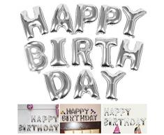 Trixes Silber Happy Birthday Buchstaben Ballons - Luftballons
