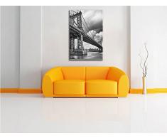 Manhattan Bridge New York , Format: 60x80 auf hochkantiges Leinwand, XXL riesige Bilder fertig gerahmt mit Keilrahmen, Kunstdruck auf Wandbild mit Rahmen, günstiger als Gemälde oder Ölbild, kein Poster oder Plakat