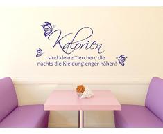 GRAZDesign 620532_30_074 Wandtattoo für Küche | Wand-Spruch über Kalorien | Küchen-Tattoos für Deine Küchen-Wände und Schränke | Für Esszimmer (61x30cm//074 mittelgrau)