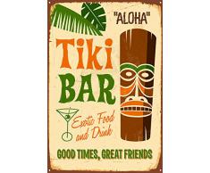 Poster - Werbung 03 - Alt Tafel Schild Hawaii Tiki Bar Aloha karibik Wanddeko Druck Print Kunstdruck Fotografie Foto Artwork Art (60.0 cm x 40.0 cm)