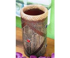 Originelle Terrakotta-Vase mit Ziersteinen - 26cm