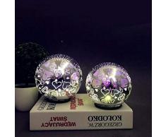 WANGIRL 3D USB LED Feuerwerk Nachtlicht Glaskugel Schreibtischlampe Home Decor Kid Geschenke,J