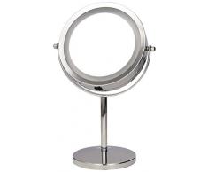 Axentia Bad 282805 VergrößŸerungs-Leuchtspiegel, verchromt, rund 15 cm ø, 3-fache VergrößŸerung