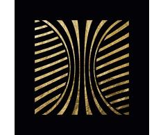 Queence | Acrylglasbild mit Blattgold | Wandbild Glasbild Acrylbild Rahmenlos | Abstrakt | Druck auf Acrylglas | Goldveredelung | Größe: 50x50 cm