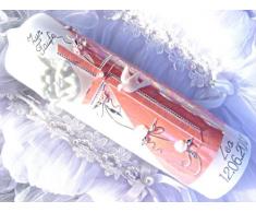 Taufkerze Kommunionkerze Junge Mädchen 250/70 mm VT-07 inkl. Zubehör für selbstbeschriften