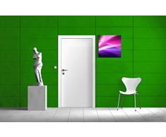 Wallario Glasbild Abstrakte Formen und Linien in pink lila - 50 x 50 cm in Premium-Qualität: Brillante Farben, freischwebende Optik