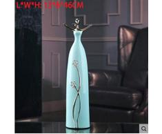 ZTGZMH Dekoration Ornament Jingdezhen Keramik Fräulein Ballett Keramikfiguren Innenausstattung Mode Porzellan Ornament Dekoration Blue Diamond Hostess, E