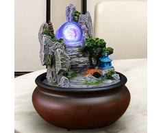 ZZWBOX Zimmerbrunnen, Wasserspiel, Brunnen Zimmerbrunnen für den Garten Feng Shui Zimmerornamente Wasserspielornamente Home Garden Decor,Grey