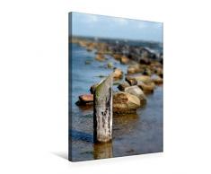 Premium Textil-Leinwand 50 x 75 cm Hoch-Format Pfahl und Steine in einem GewÃ¤sser | Wandbild, HD-Bild auf Keilrahmen, Fertigbild auf hochwertigem Vlies, Leinwanddruck von Susanne Herppich