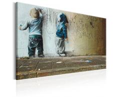 murando - Bilder 60x40 cm - Leinwandbilder - Fertig Aufgespannt - Vlies Leinwand - 1 Teilig - Wandbilder XXL - Kunstdrucke - Wandbild - Poster Kinder Mural Banksy i-B-0024-b-d