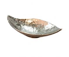 Formano Silberschalen Deko. Deko-Schale oval 38cm Alu-Organic mit glänzender, leicht geprägter Oberfläche