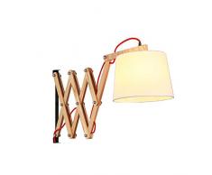 E27 Wandbefestigung Retro Industrie Einstellbare Wandleuchter aus massivem Holz LED Augenschutz Wandleuchte Vintage schmiedeeisernen Wandleuchte 40W Leselicht Nachttischlampe