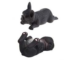Baoblaze 2pcs Französische Bulldogge Figur Dekohund Hund Dekoartikel