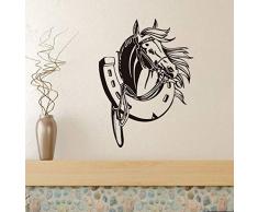 Wandtattoo Pferdekopf Vinyl Wandaufkleber Abnehmbare Kunst Wandbild Wohnkultur 44X60cm