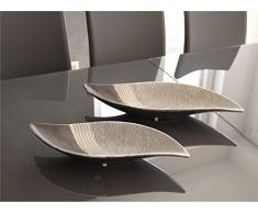 1 x Schale Bridgetown S-Form Keramik silber/grau Breite 40 cm, Tischdeko, Aufbewahrung, Deko Haus, Snacks