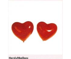 50 Stück LOLLIPOP® Latex-Herzballon, rot, ca. 25 cm Ø, ca. 60 cm Umfang