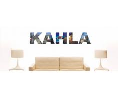 Wandtattoo farbige Wandschrift Städtename Kahla mit Sehenswürdigkeiten 180 x 33 cm Länge