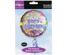 Amscan 1350001 Folienballon Happy Birthday Konfetti