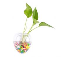 Zerodis Hängevase Wandvase Pflanzengefäße Garden Flasche Vase für Pflanzen Blumen Hausdekoration Glas Transparent(Pattern 3)