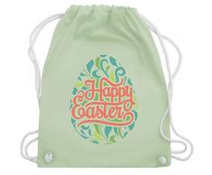 Shirtracer Ostern - Osterei Typografie floral - Unisize - Pastell Grün - Ostern - WM110 - Turnbeutel und Stoffbeutel aus Baumwolle