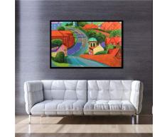 vhidfsjgdsfik (Kein Rahmen) 60x80CM XX3118 Rahmenlose Leinwandmalerei Koi Fisch Lotus Gold und chinesisches modulares Ölbild Feng Shui Wandkunstmalerei für Wohnzimmer