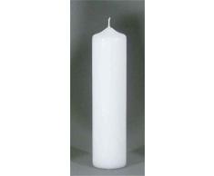 Stumpenkerze, Weiss für Taufe 25x 6 cm Kerzenrohling, Rundkerze 250x60 mm zum Basteln und Verzieren