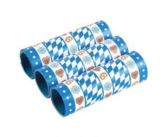 NET TOYS Oktoberfest Luftschlangen Bayern Luftschlange 3 Rollen Wiesn Papier Girlande Bierzelt Papierdeko Luft Schlangen Partydeko Party Dekoration Bayernraute Partydeko Bayrisch